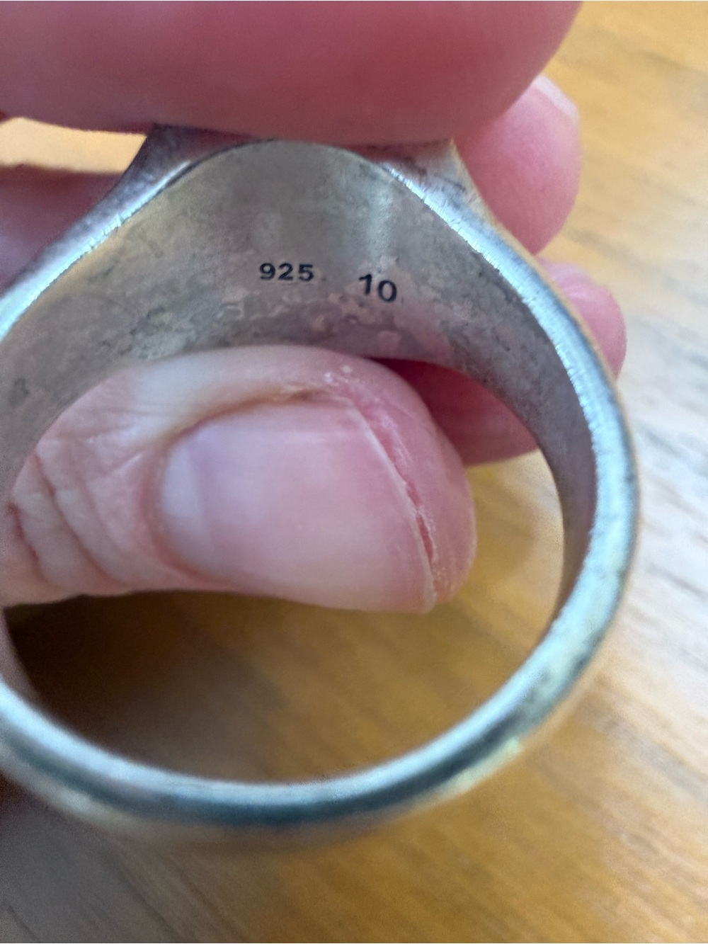 All Saints Silver Ring with black square - Picture 3 of 4